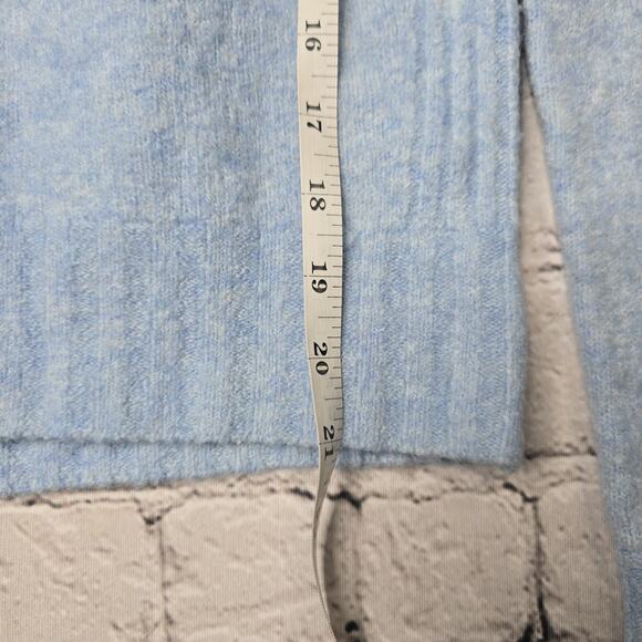 J Crew Point Sur Mock Neck Celestial Blue Wool Blend Knit Sweater Size Small - Picture 10 of 13